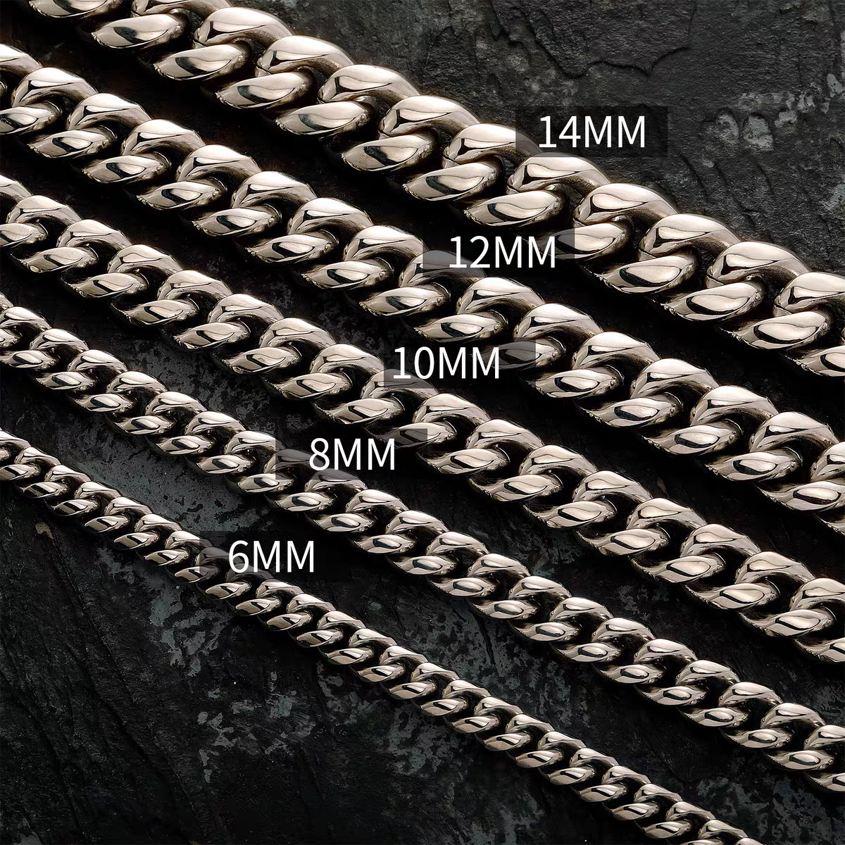 8mm/ 10mm Stainless Steel Cuban Chains in Gold& Sliver