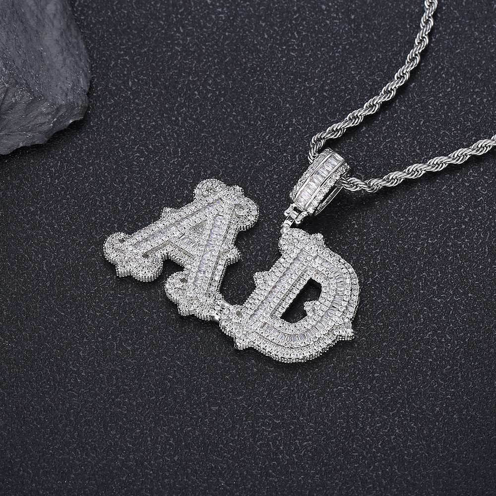 Iced Thorns Letters Pendant