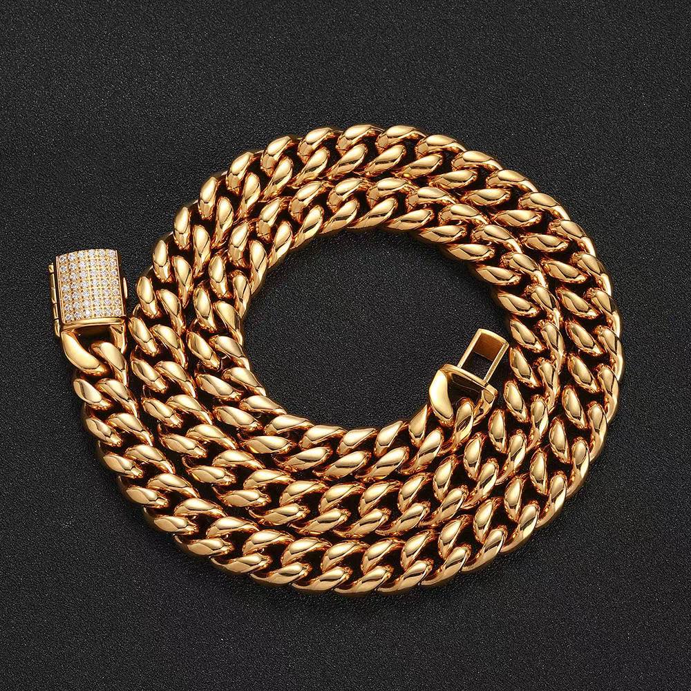 8mm/ 10mm Stainless Steel Cuban Chains in Gold& Sliver