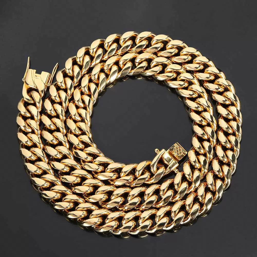 6mm/8mm/10mm/12mm/14mm/16mm/18mm Titanium steel Cuban Link Chains In Gold/ Sliver