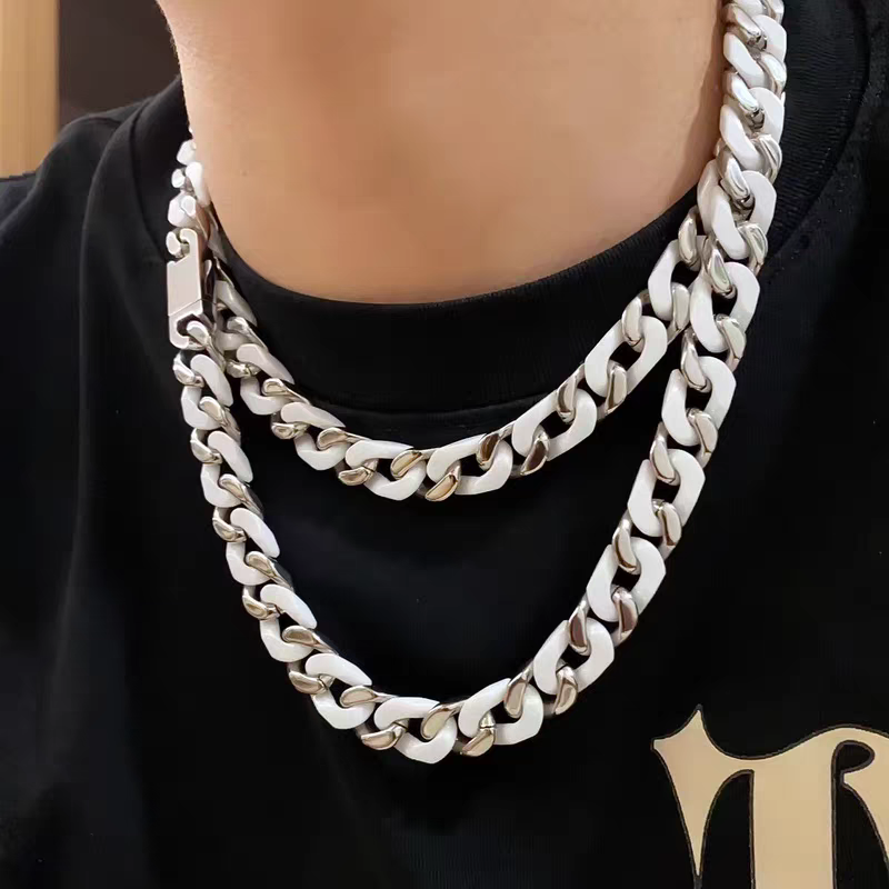 12mm Titanium Steel & Ceramic Cuban Chains