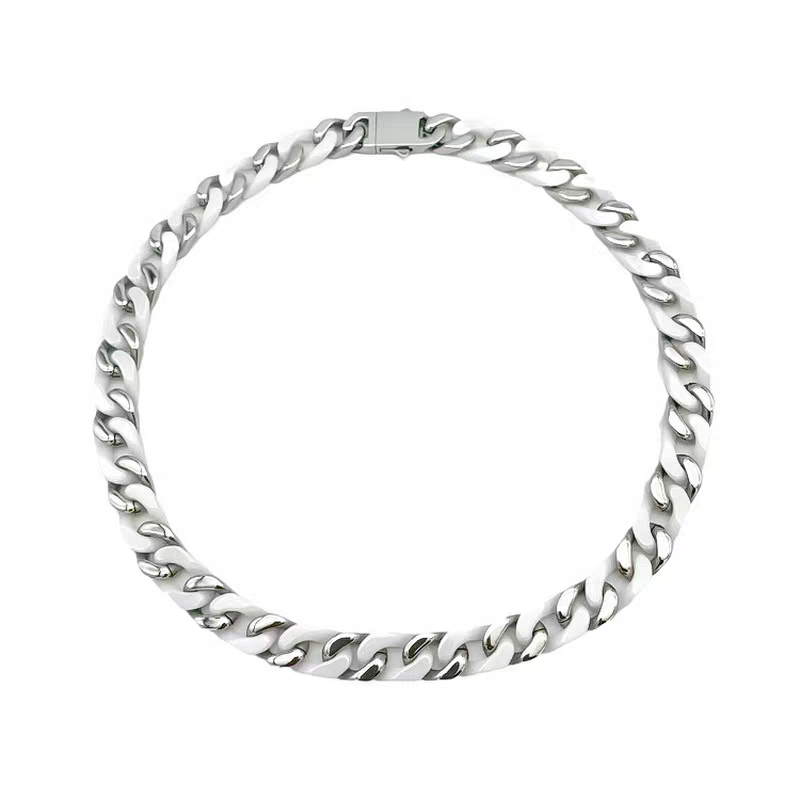 12mm Titanium Steel & Ceramic Cuban Chains