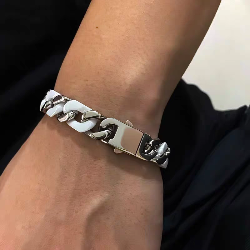 12mm Titanium Steel & Ceramic Cuban Chains