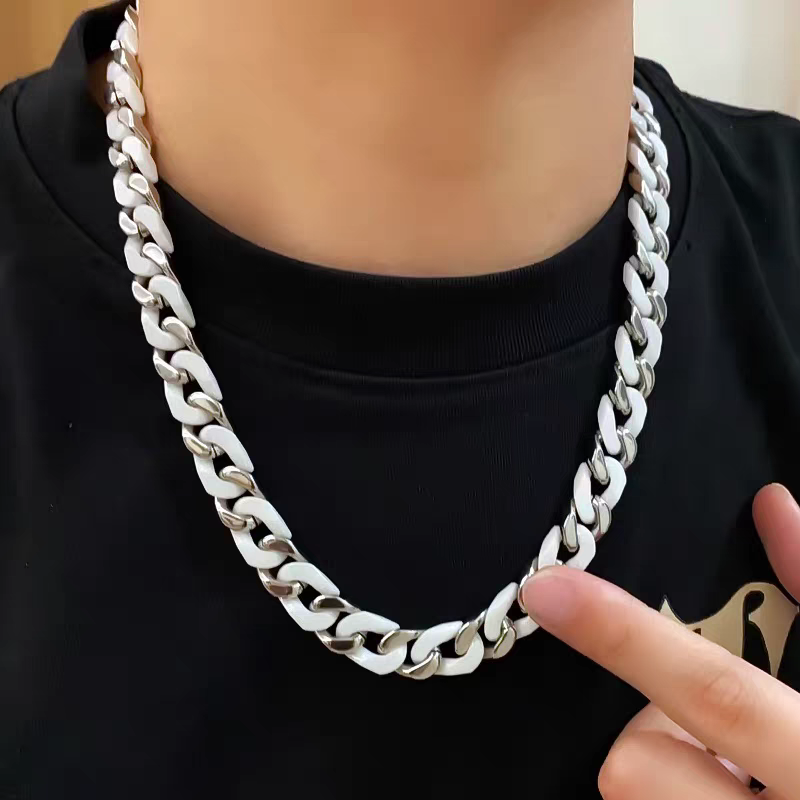 12mm Titanium Steel & Ceramic Cuban Chains