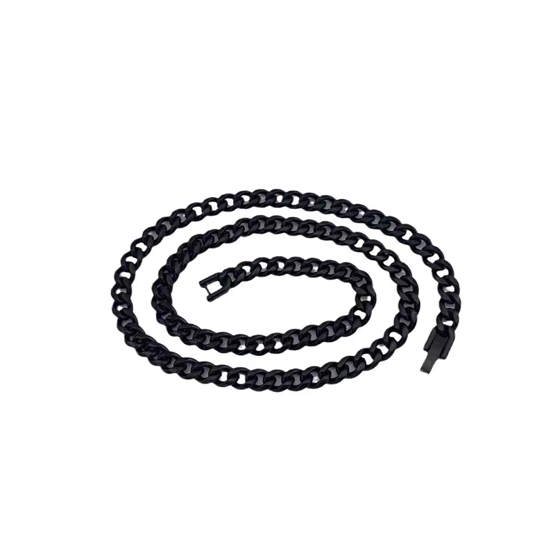 6mm Stainless Steel Cuban Bracelet in Black