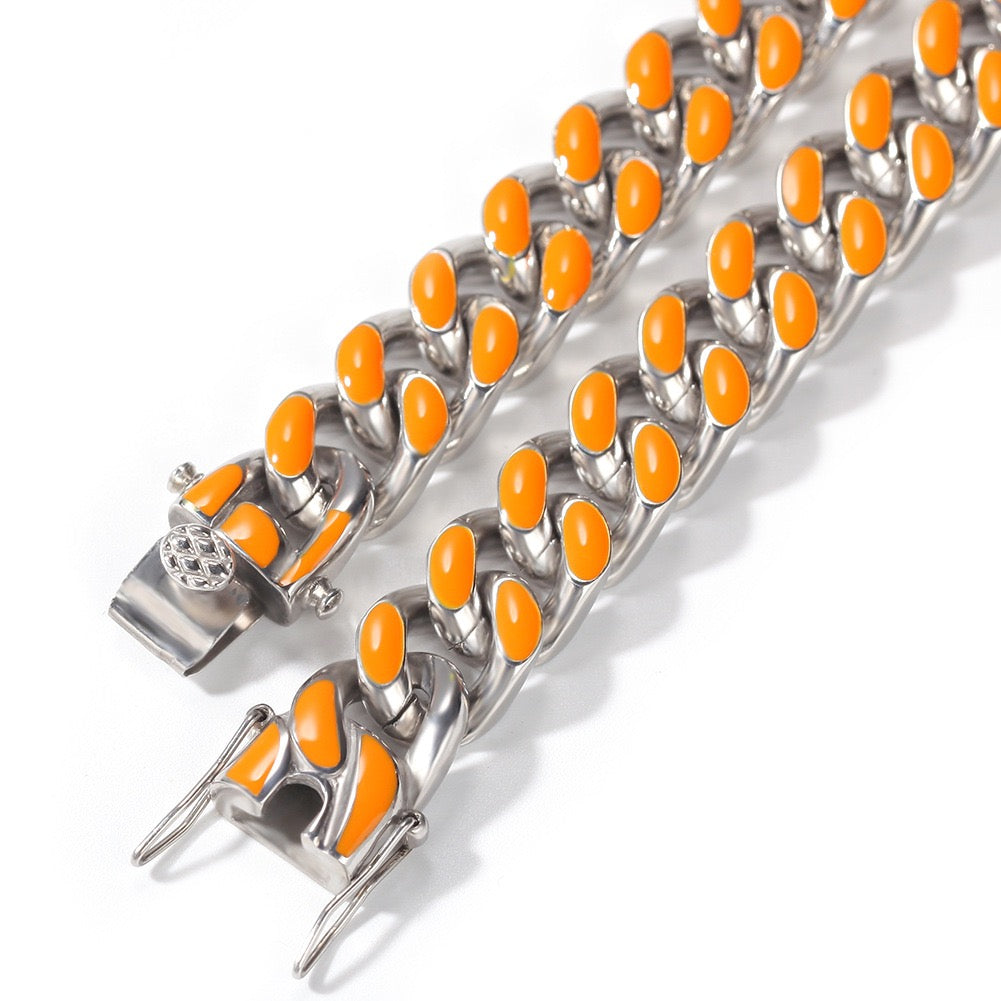 12mm Titanium Steel Lacquered Cuban Link Chains