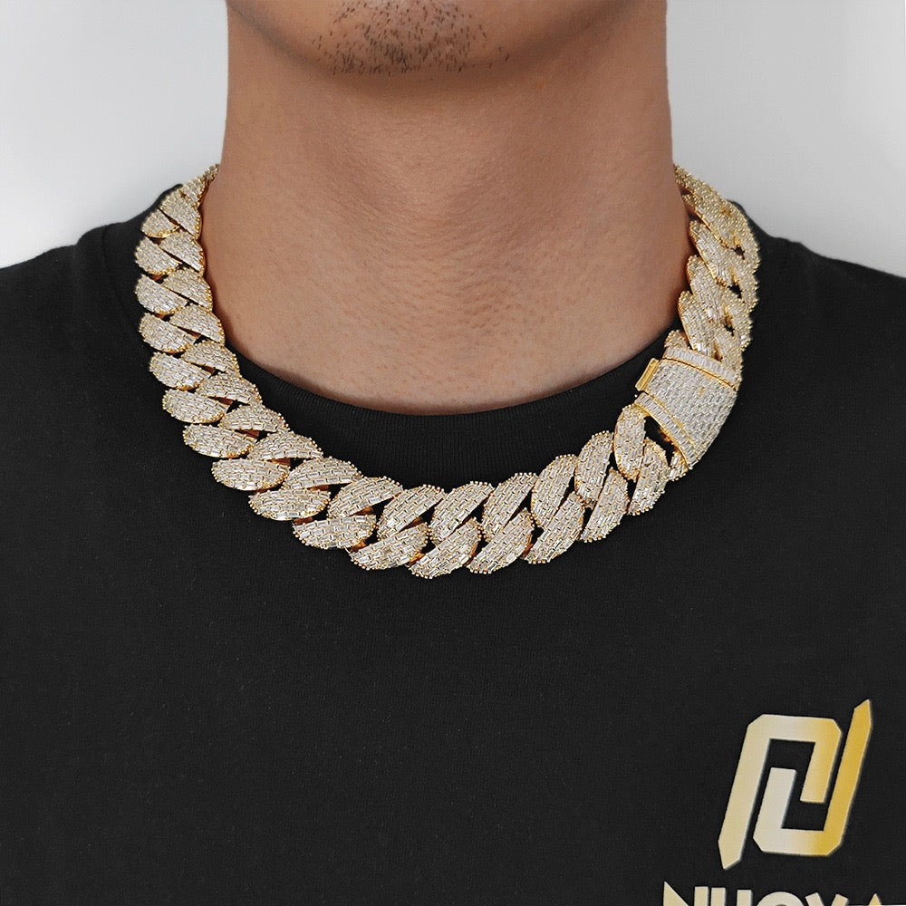 Iced Out 24mm Baguette Cut Cuban Chains