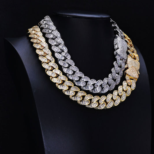 18mm Three-row Daimonds Cuban Chains