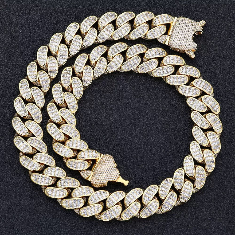 18mm Three-row Daimonds Cuban Chains