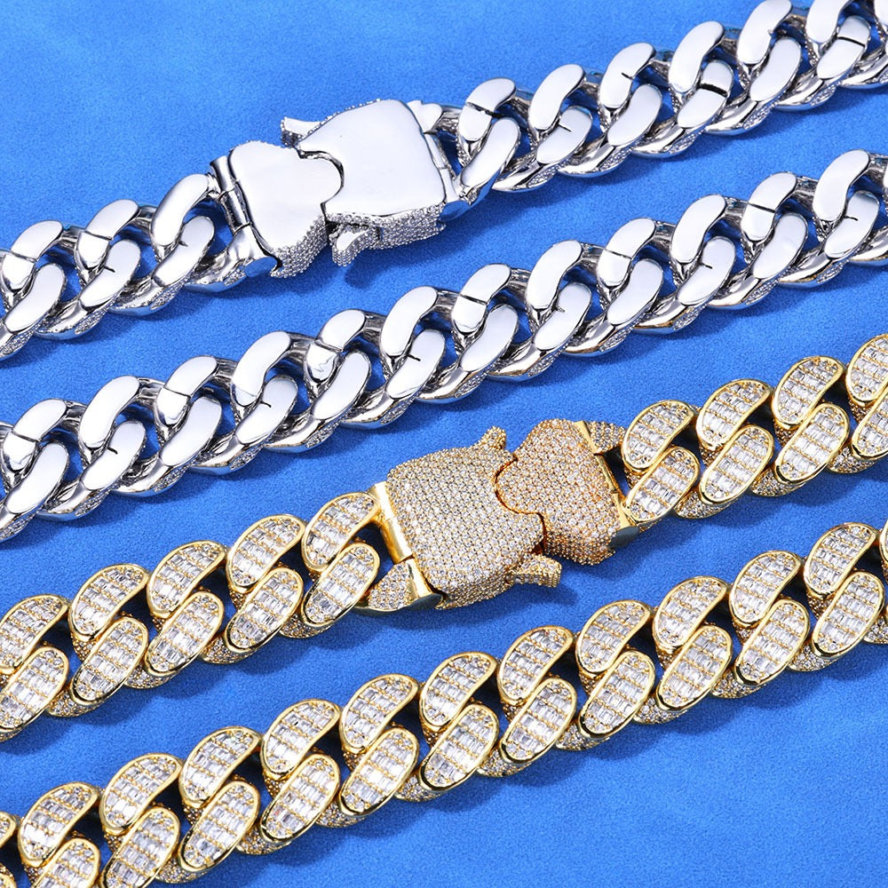 18mm Three-row Daimonds Cuban Bracelet