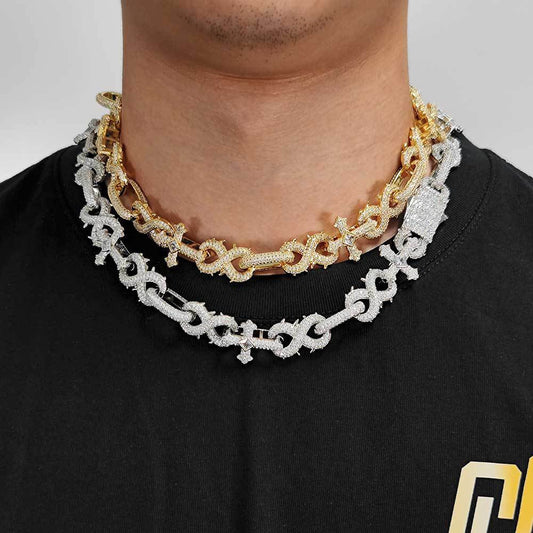 16mm Iced Thorns Cuban Link Chains