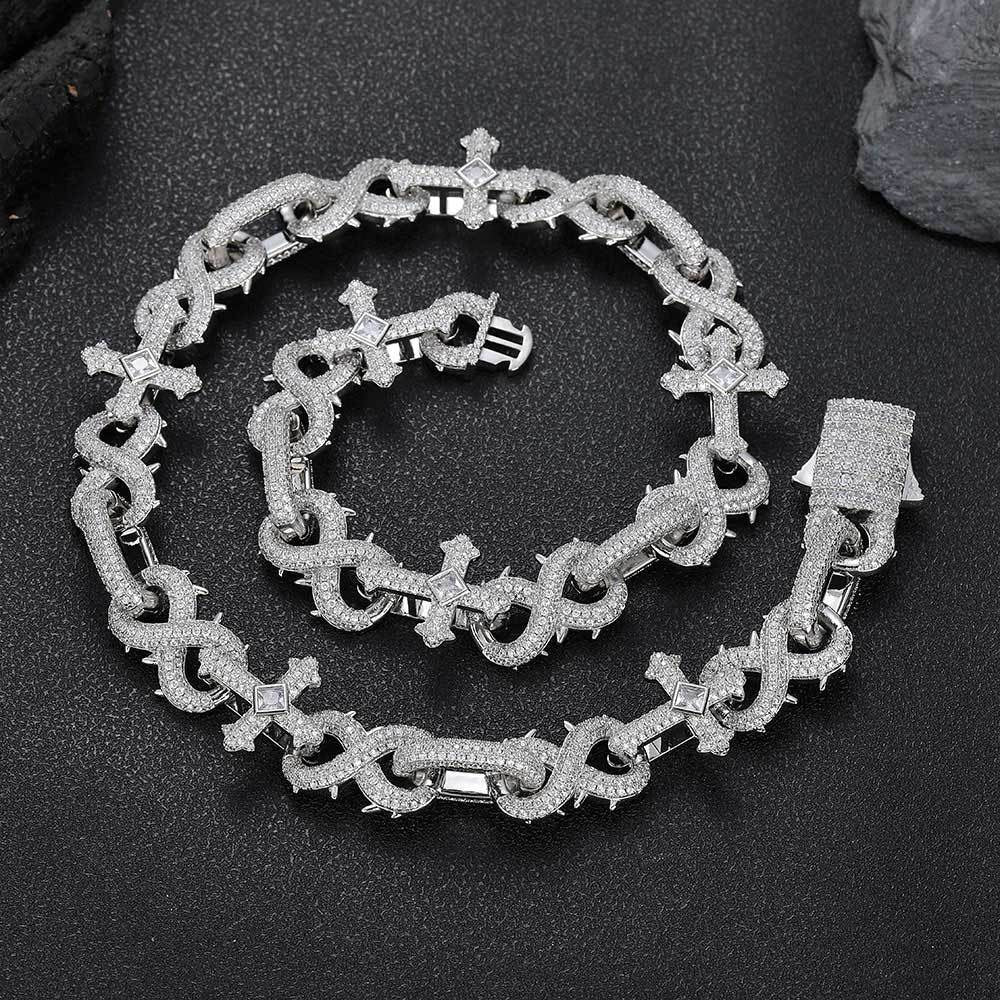 16mm Iced Thorns Cuban Link Chains