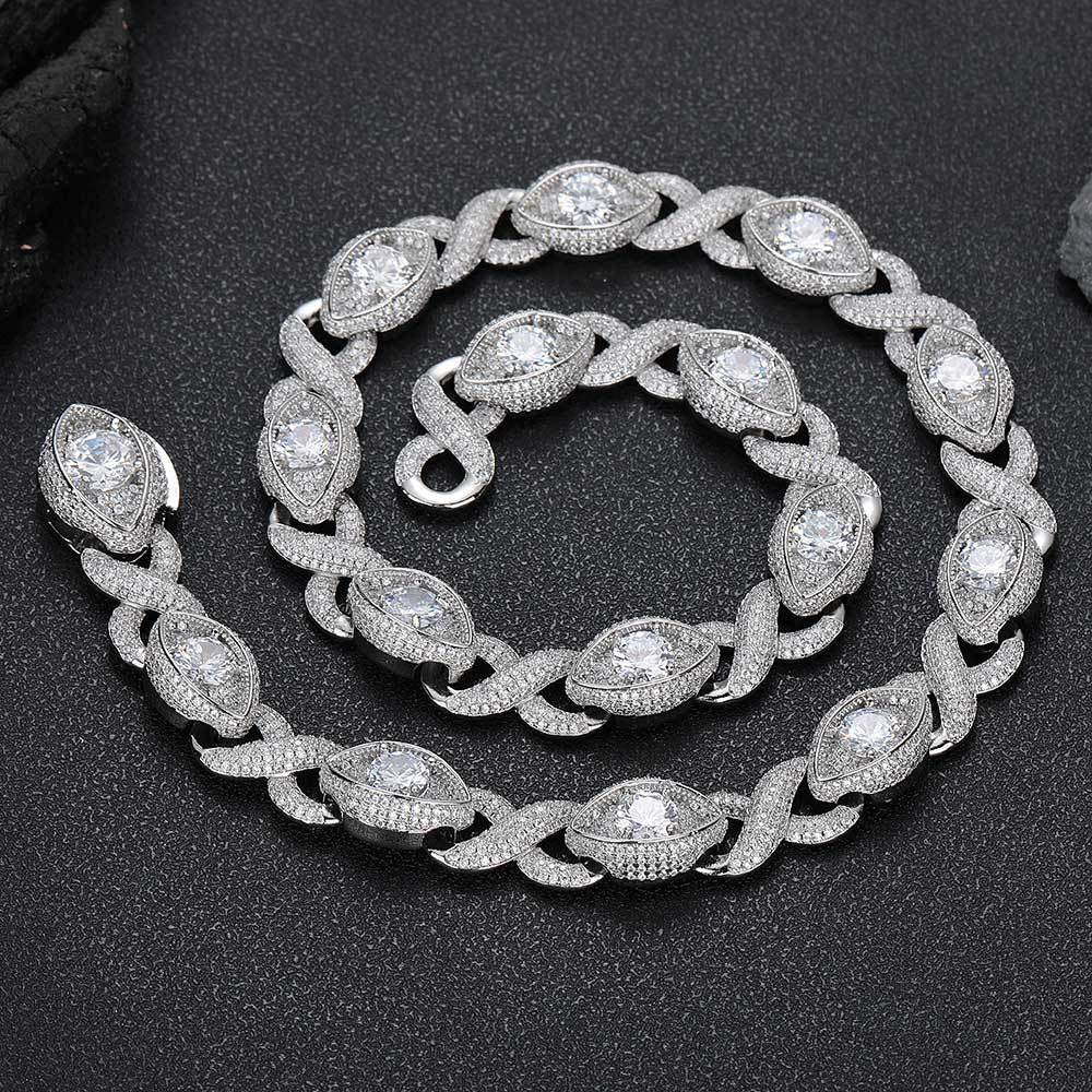 Iced Evil Eyes with Infinity Chains