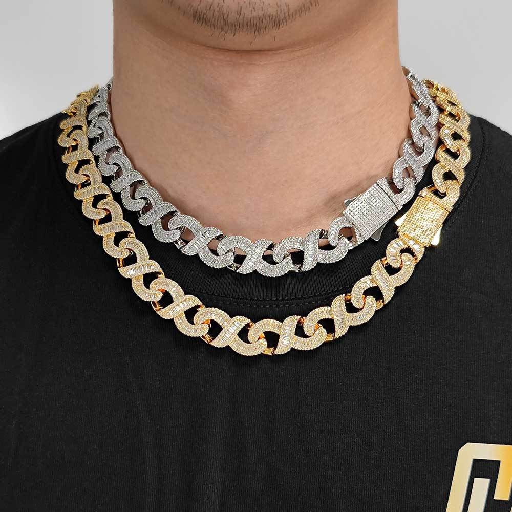 12mm/15mm Iced Infinity Cuban Link Chains