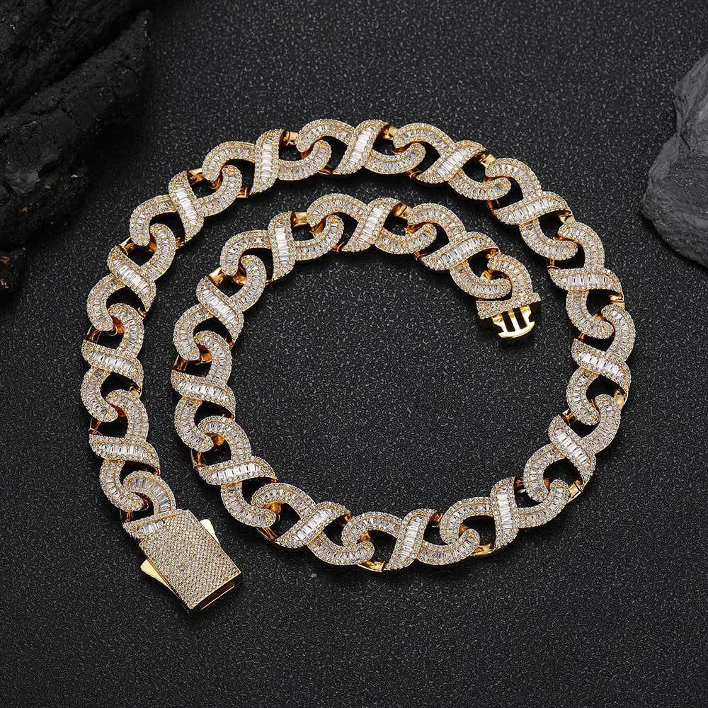 12mm/15mm Iced Infinity Cuban Link Chains