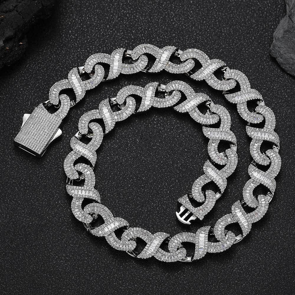 12mm/15mm Iced Infinity Cuban Link Chains