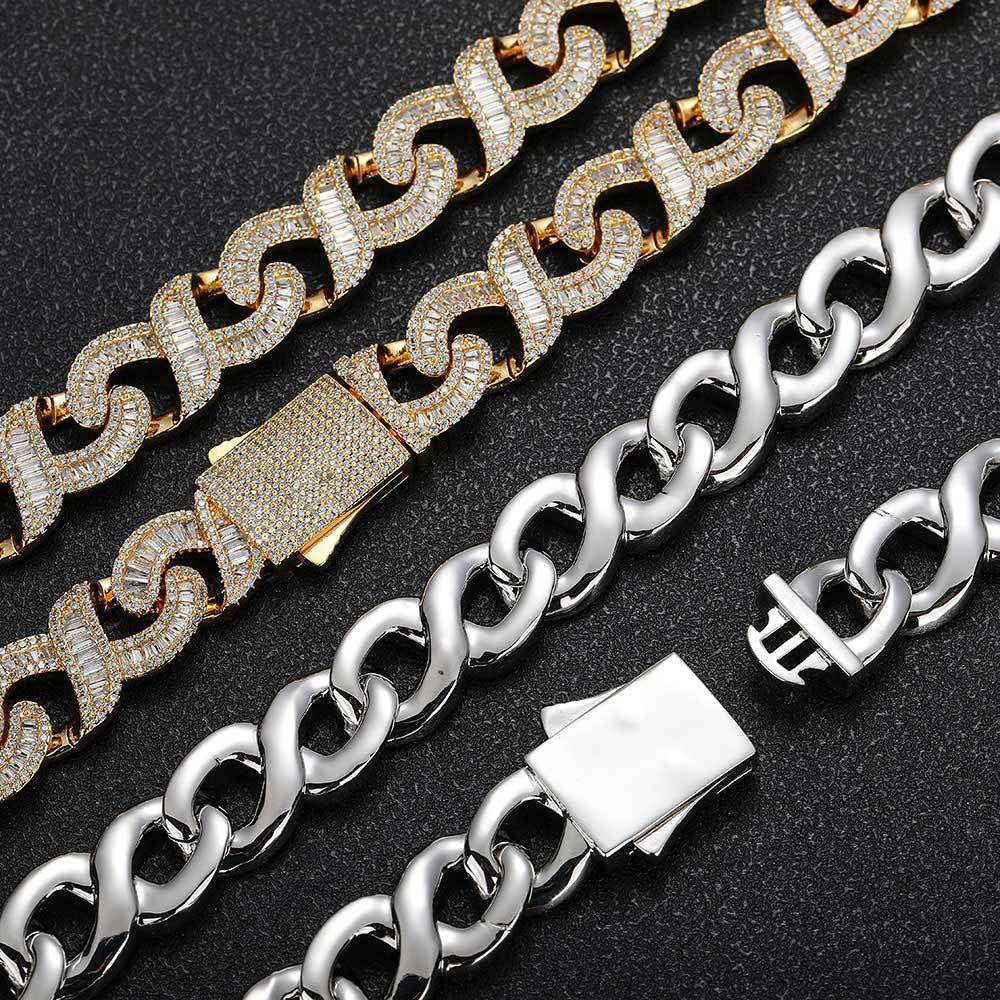 12mm/15mm Iced Infinity Cuban Link Chains