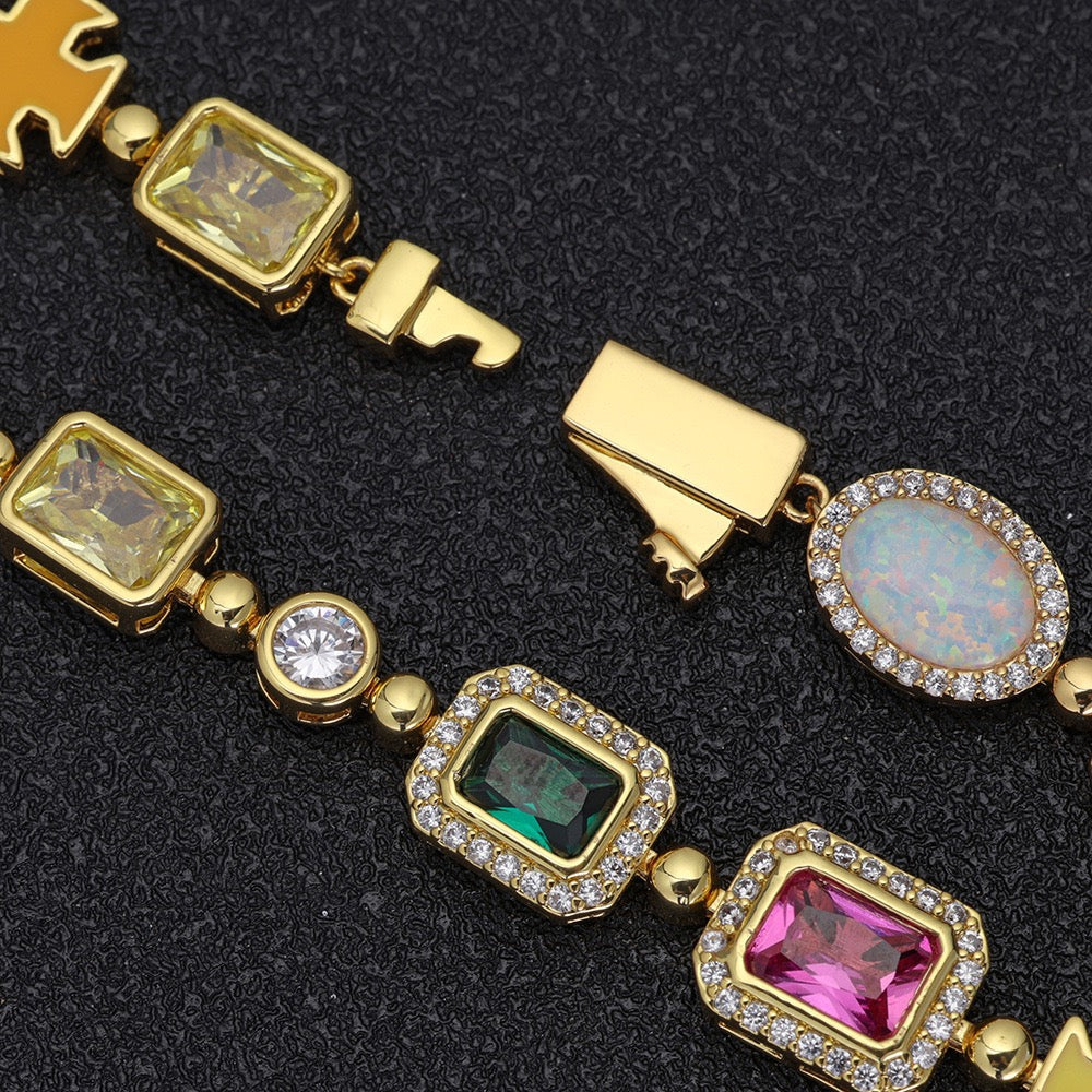 Iced Multi-color Diamonds Bracelet