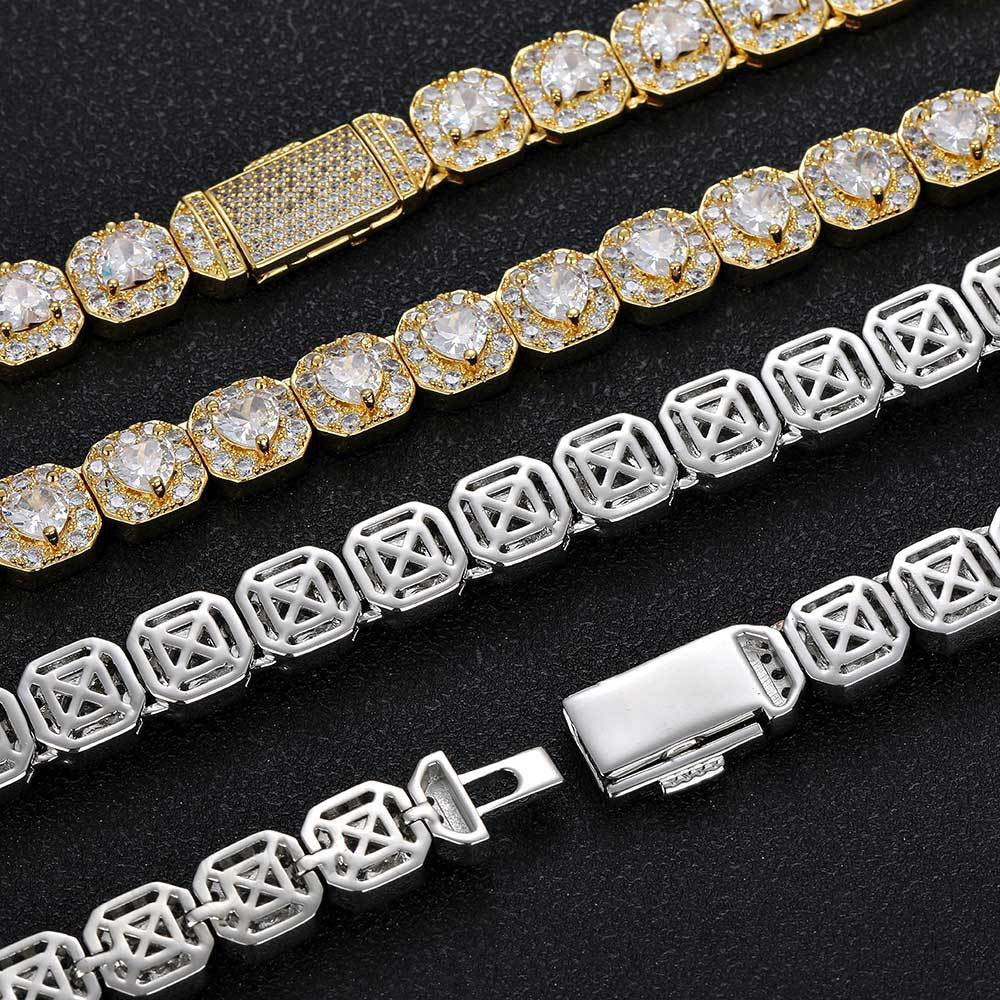 10mm Iced Heart Tennis Bracelet