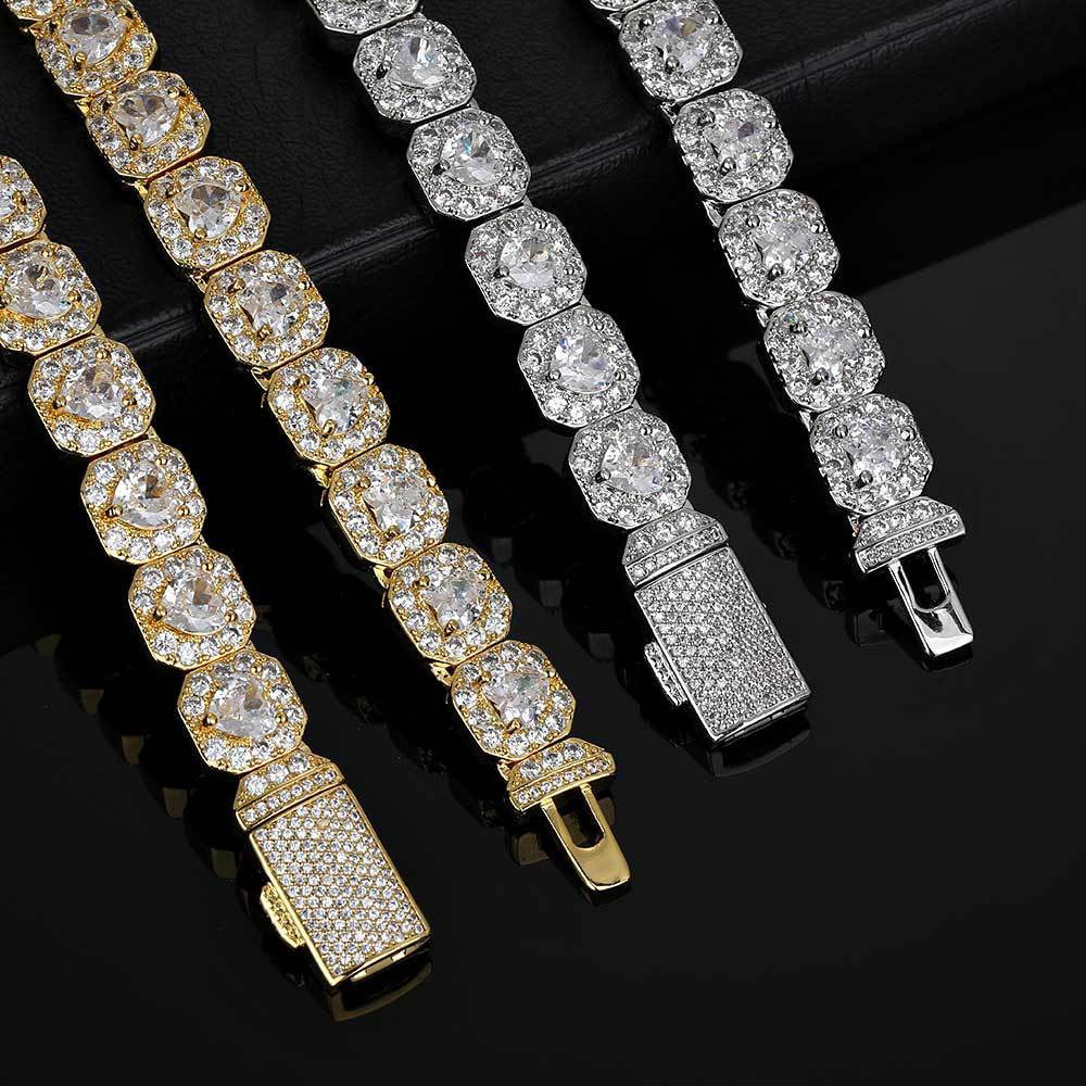 10mm Iced Heart Tennis Bracelet