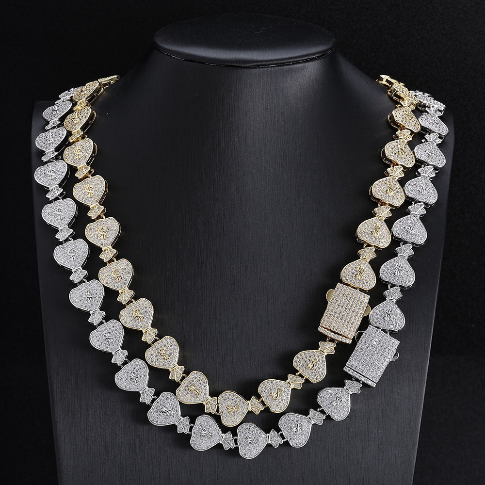 15mm Iced Dollar $ Cuban Chains