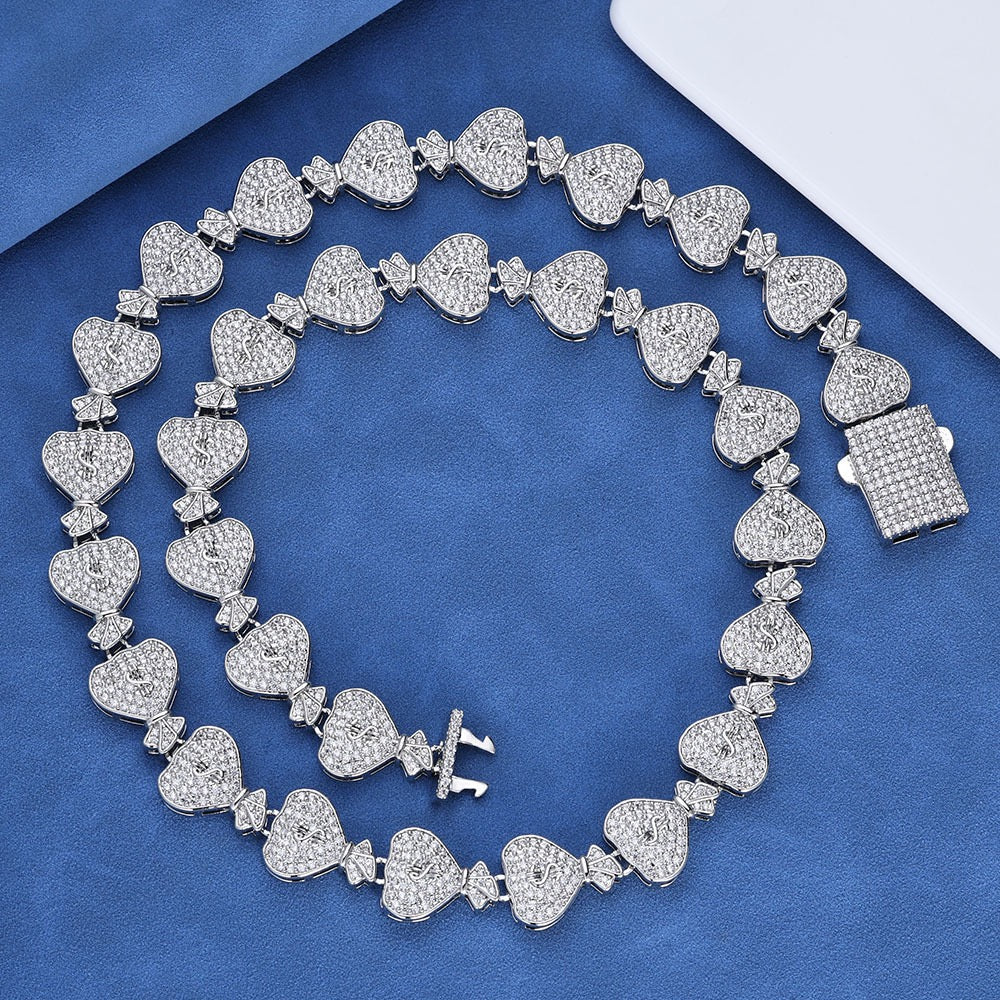 15mm Iced Dollar $ Cuban Chains