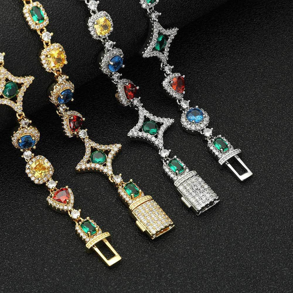 Iced Multi-color Diamonds Bracelet