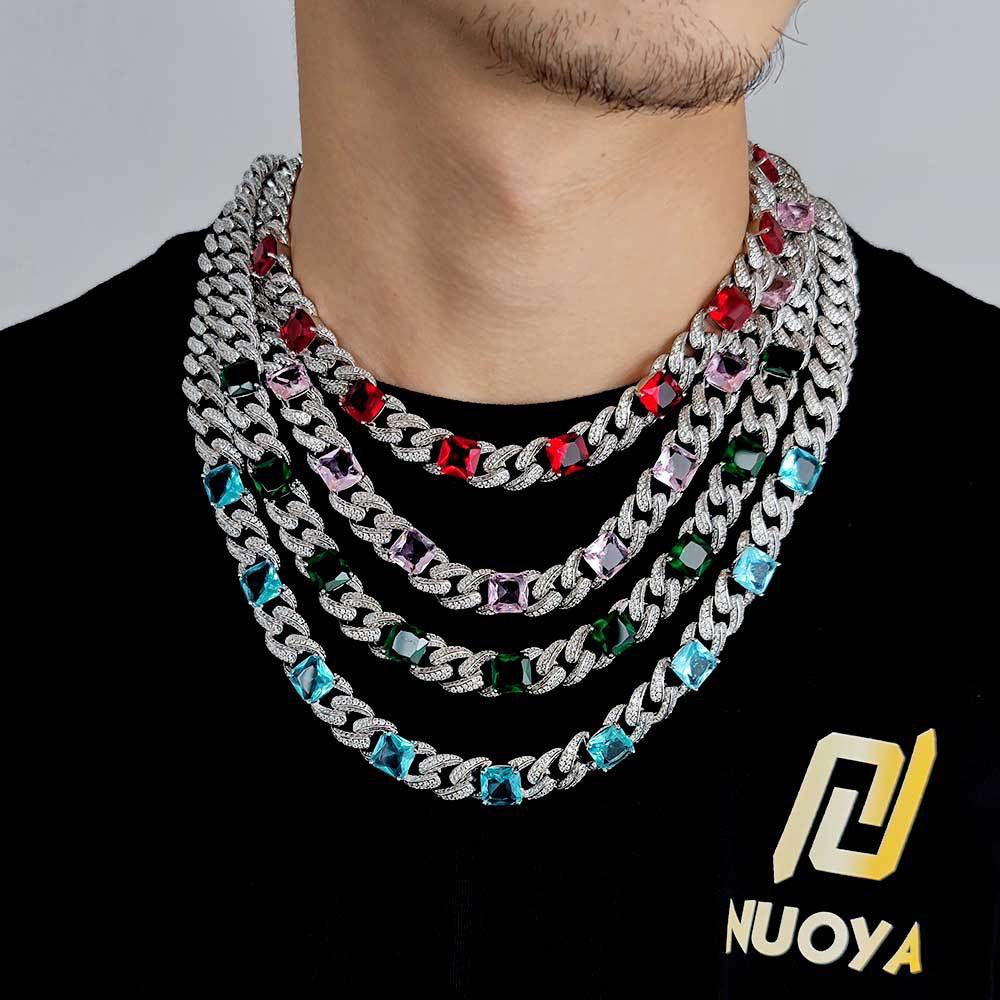 12mm Iced Multi-color Diamonds Chains