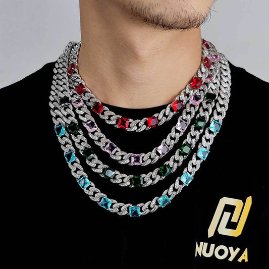 12mm Iced Multi-color Diamonds Chains