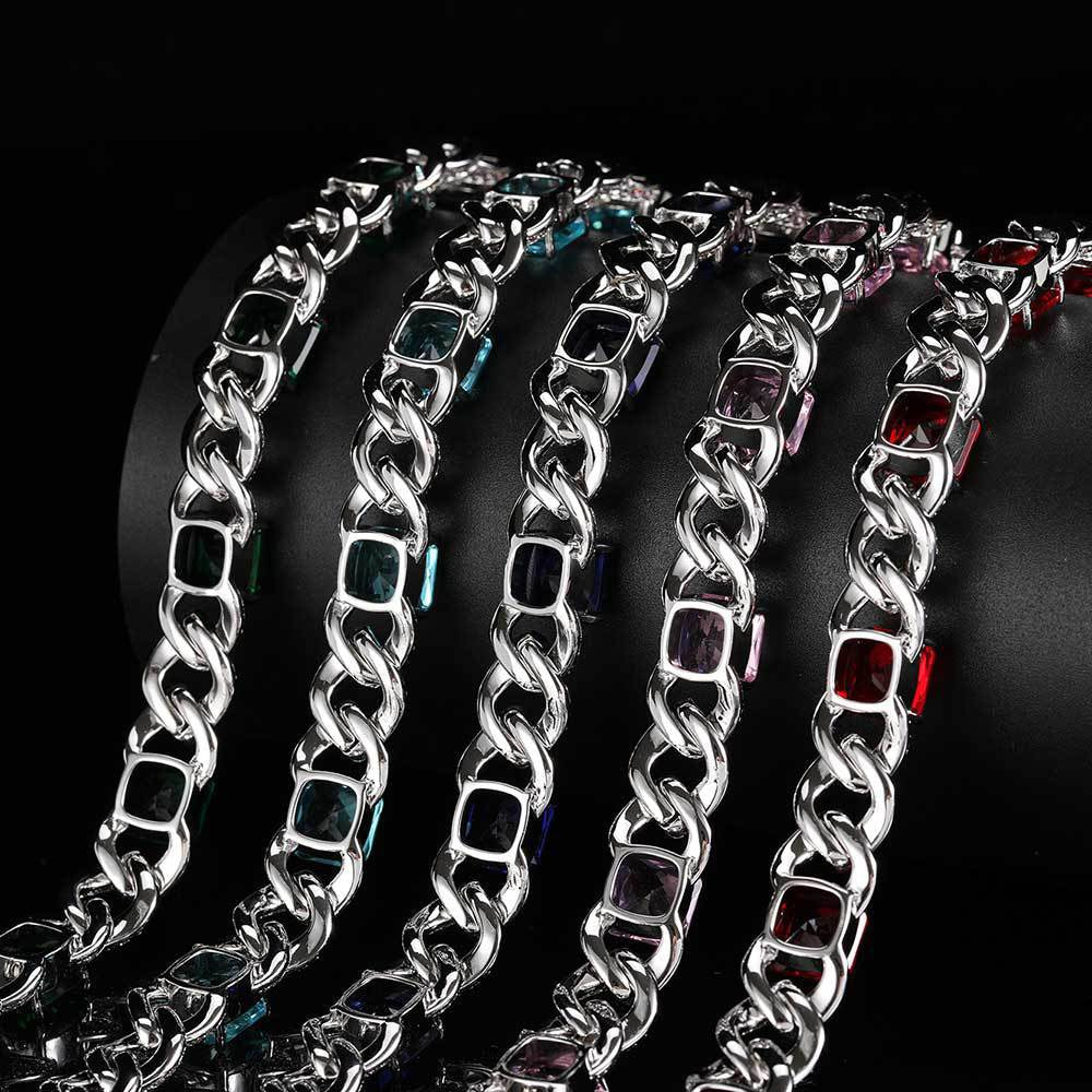 12mm Iced Multi-color Diamonds Chains