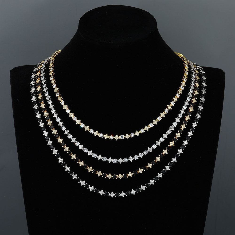 6mm Iced Star Cuban Link Chains