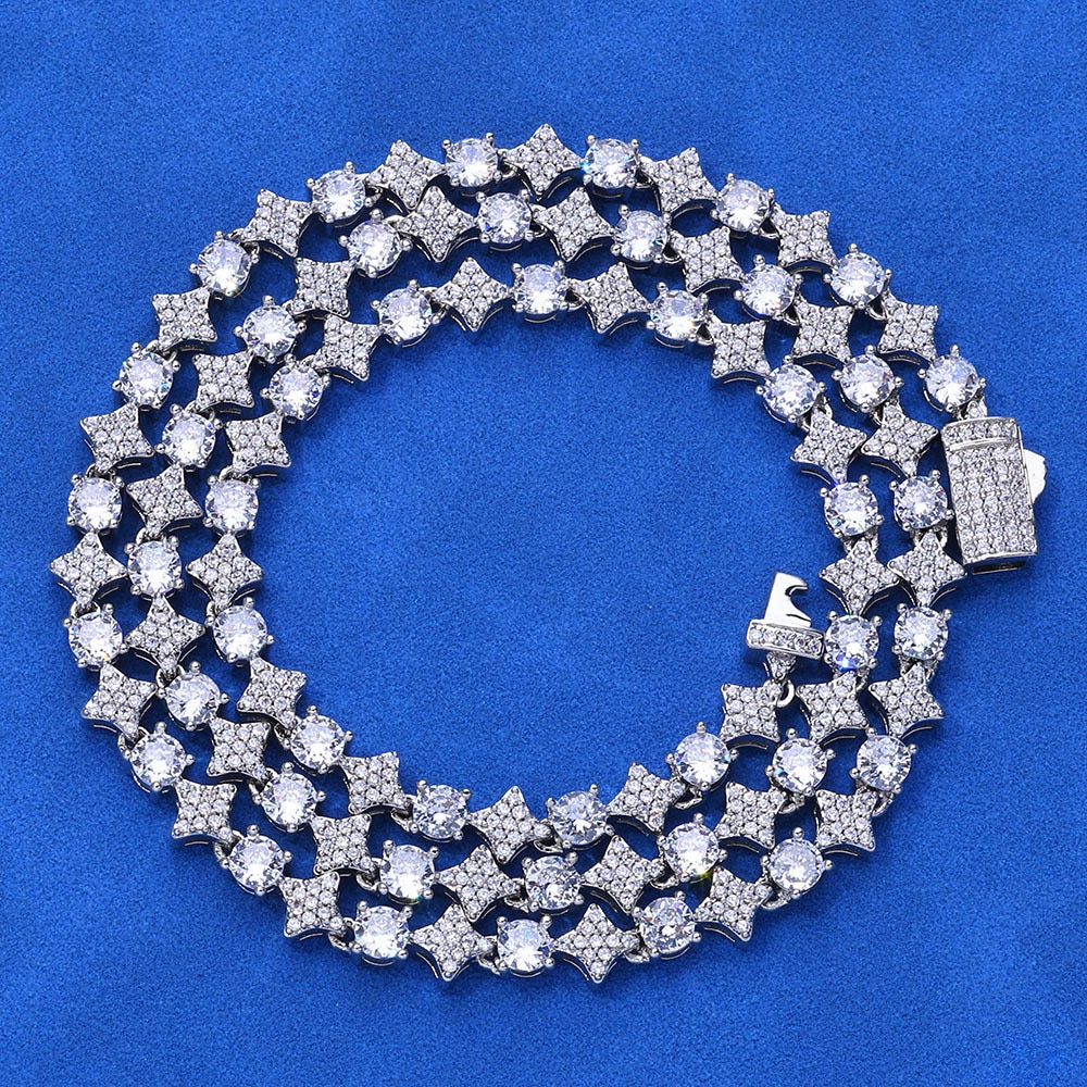 6mm Iced Star Cuban Link Chains