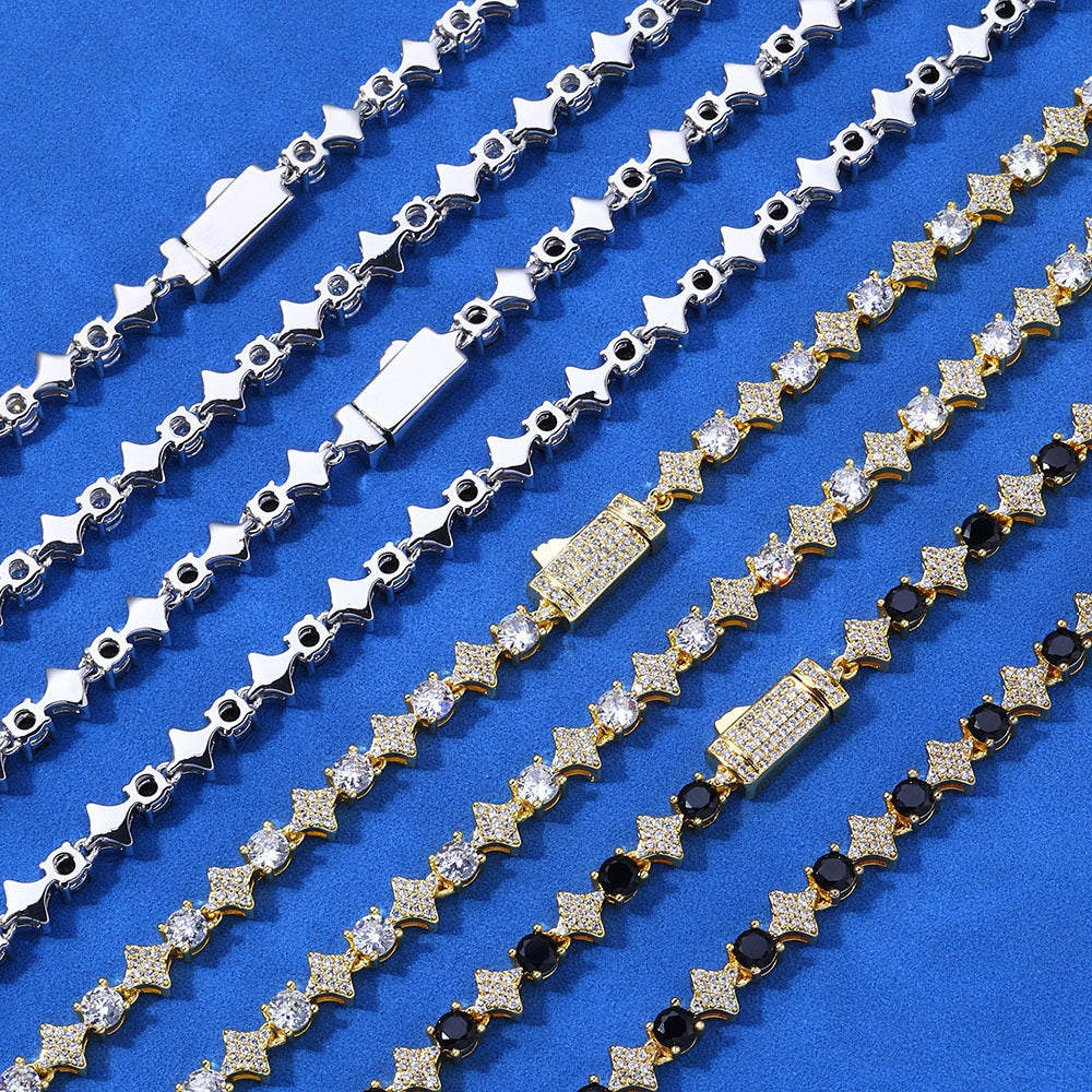 6mm Iced Star Cuban Link Chains