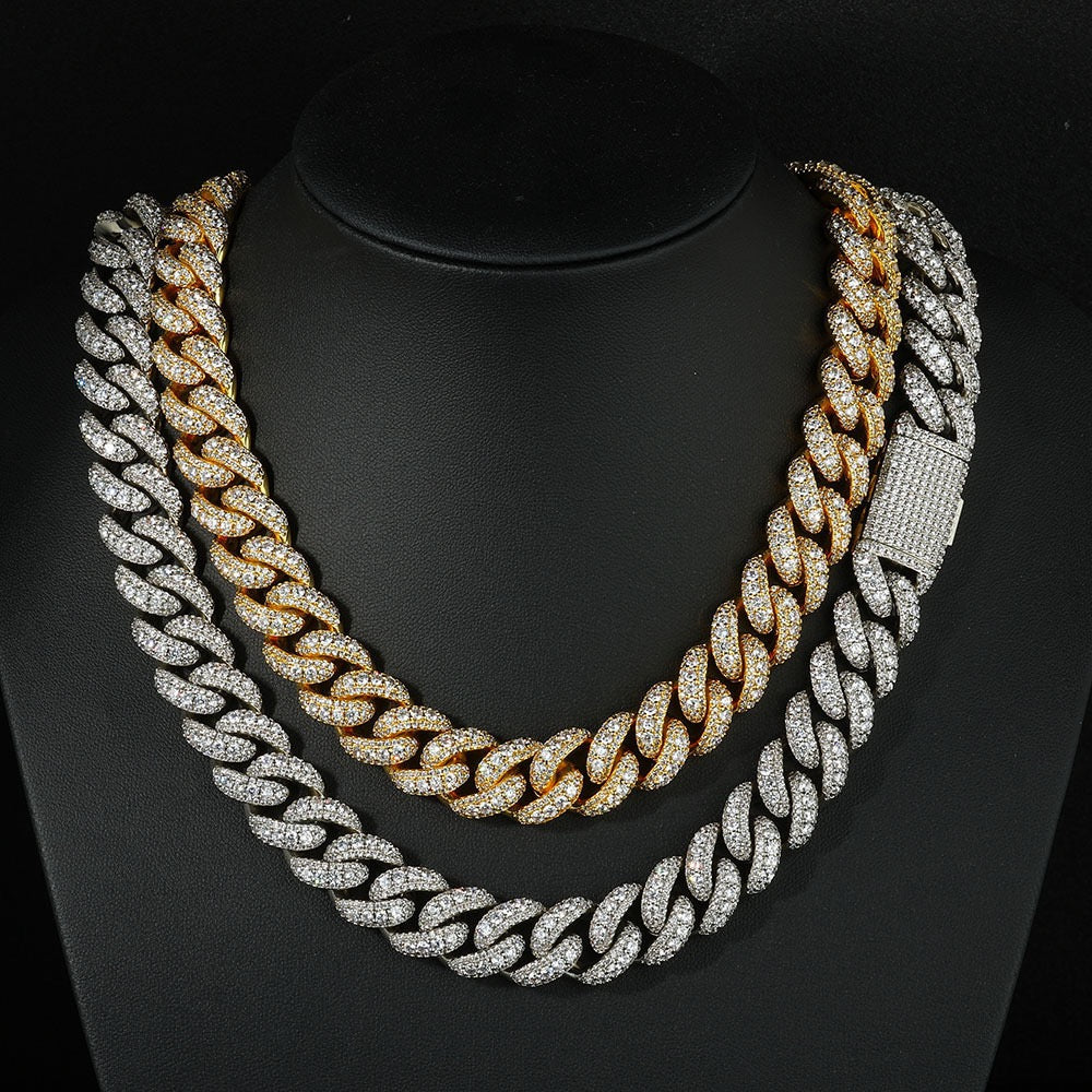 15mm S925 & Moissanite Cuban Link Chain