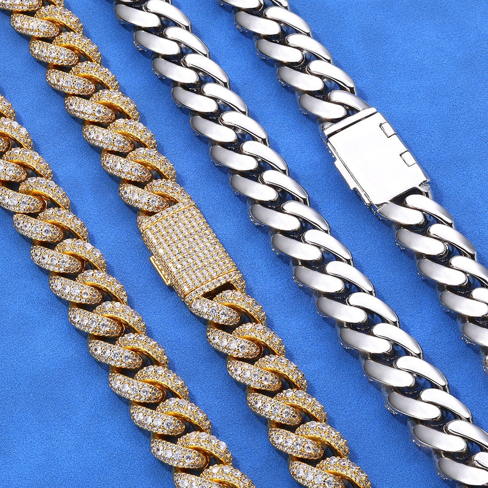 15mm S925 & Moissanite Cuban Link Chain