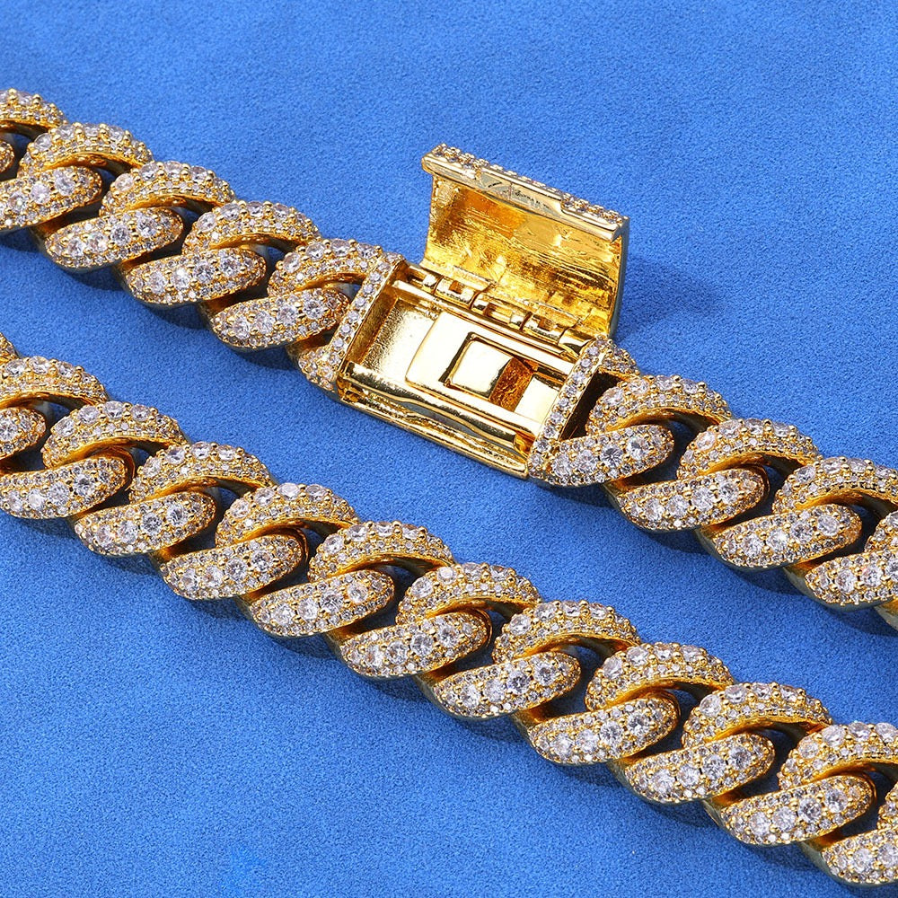 15mm S925 & Moissanite Cuban Link Chain