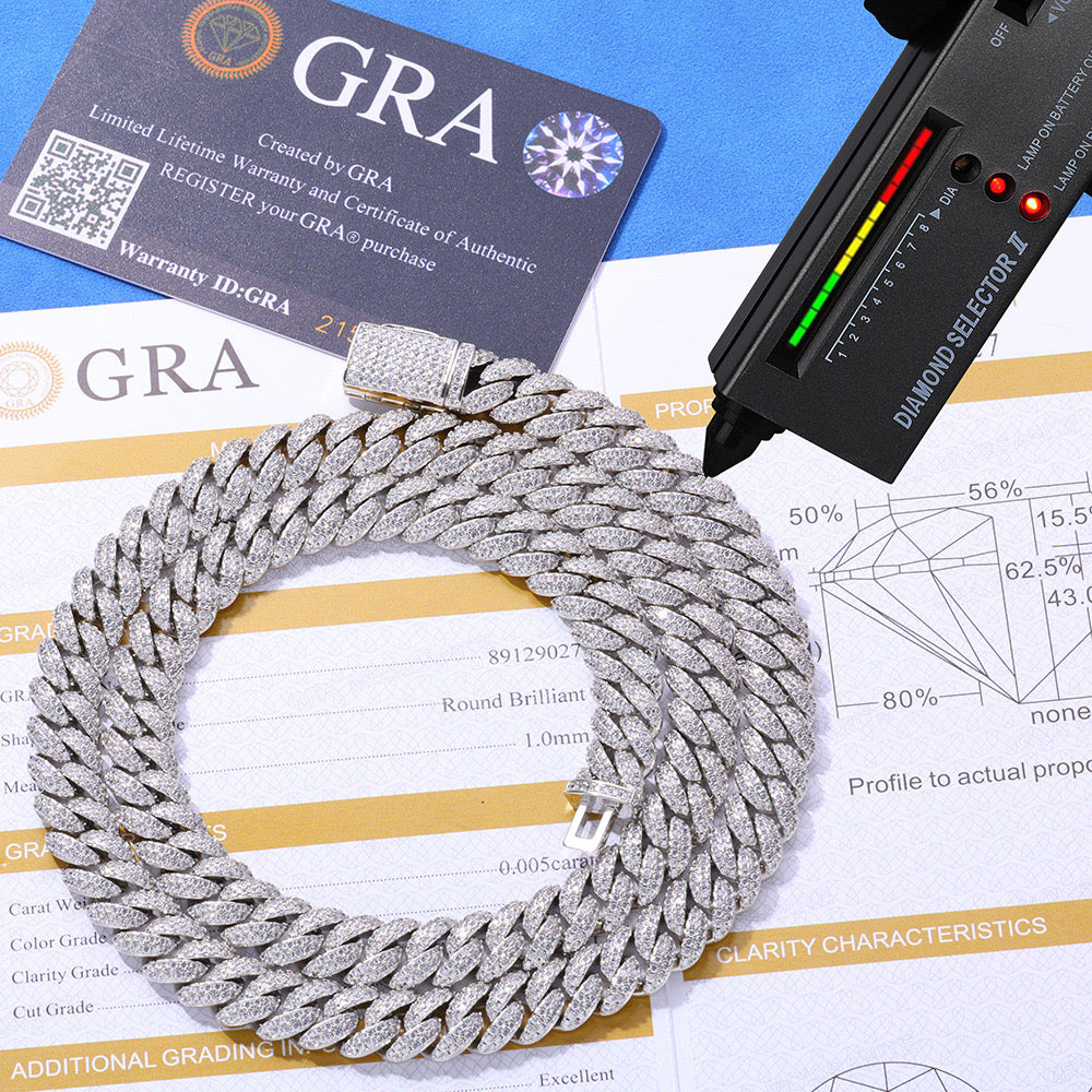 10mm S925 & Moissanite Cuban Link Chain