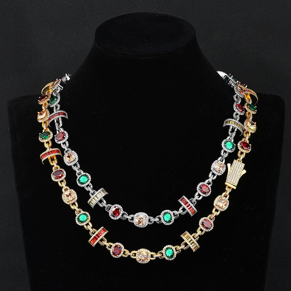 S925 & Moissanite Multi-color Diamonds Chain