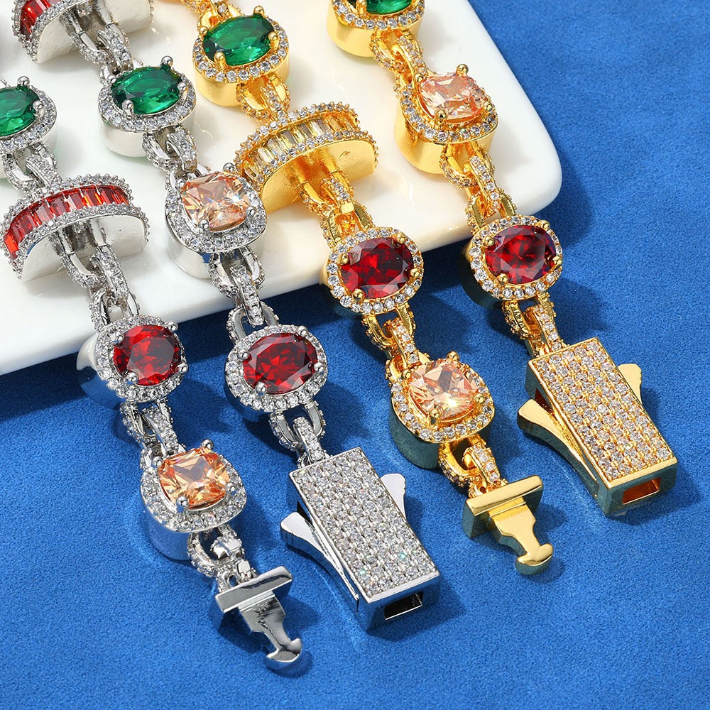 S925 & Moissanite Multi-color Diamonds Chain