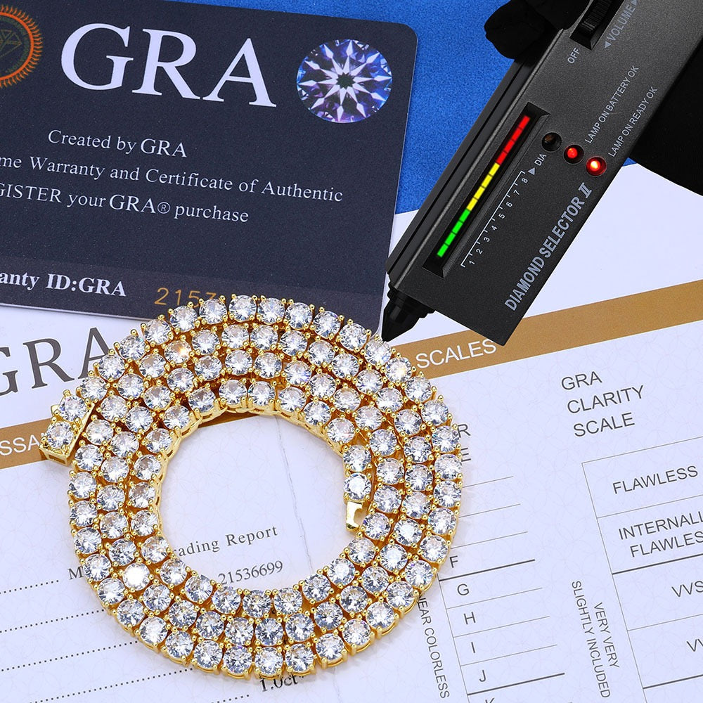 3mm/ 4mm/ 5mm S925 & Moissanite Tennis Chain