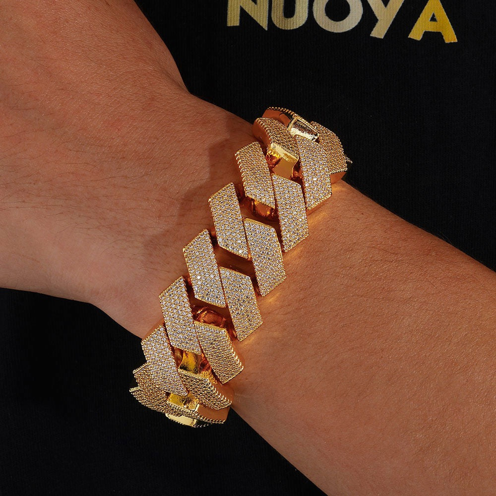 Iced Out 26mm Baguette Cut Cuban Bracelet