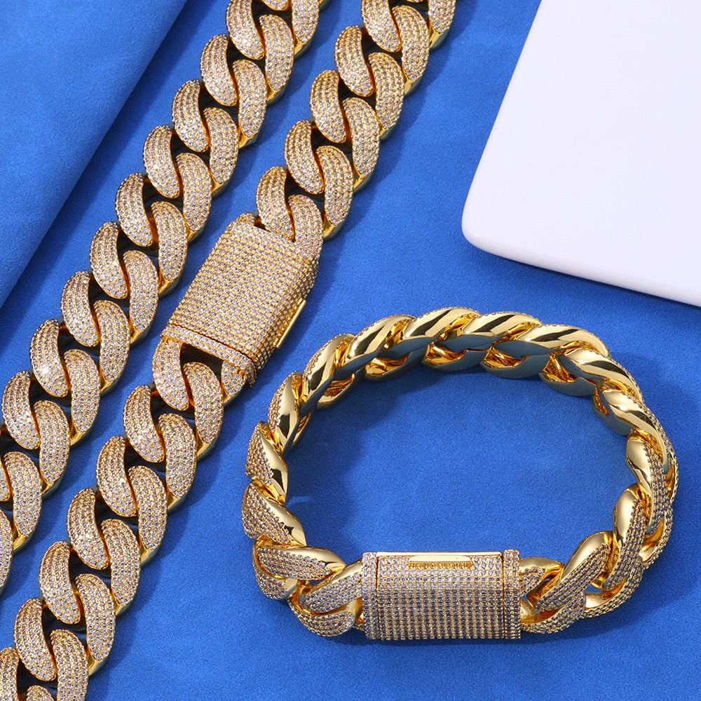 20mm Four-row daimonds Cuban Bracelet