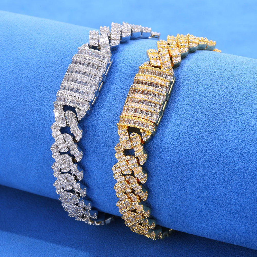 Iced 10mm Baguette Cut Cuban Bracelet