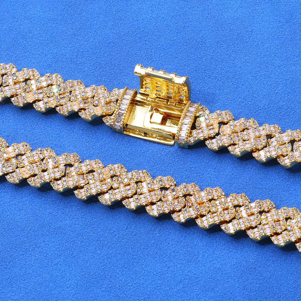 Iced 10mm Baguette Cut Cuban Chains