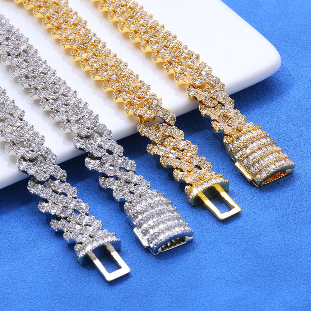 Iced 10mm Baguette Cut Cuban Chains