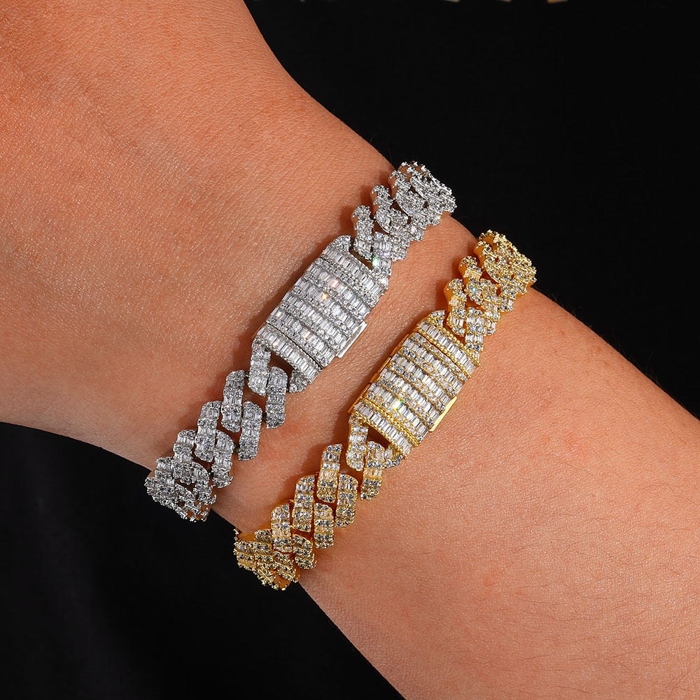 Iced 10mm Baguette Cut Cuban Bracelet