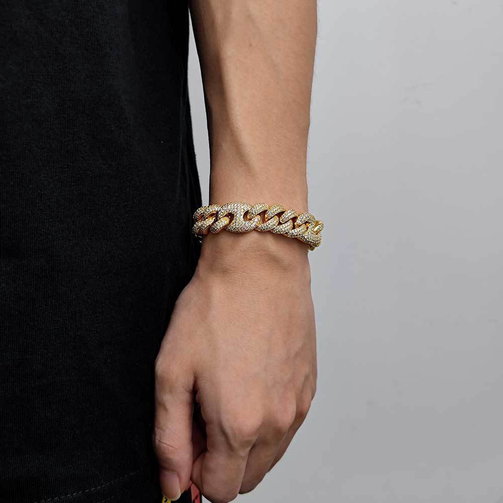 15mm Iced Cuban Link Bracelet