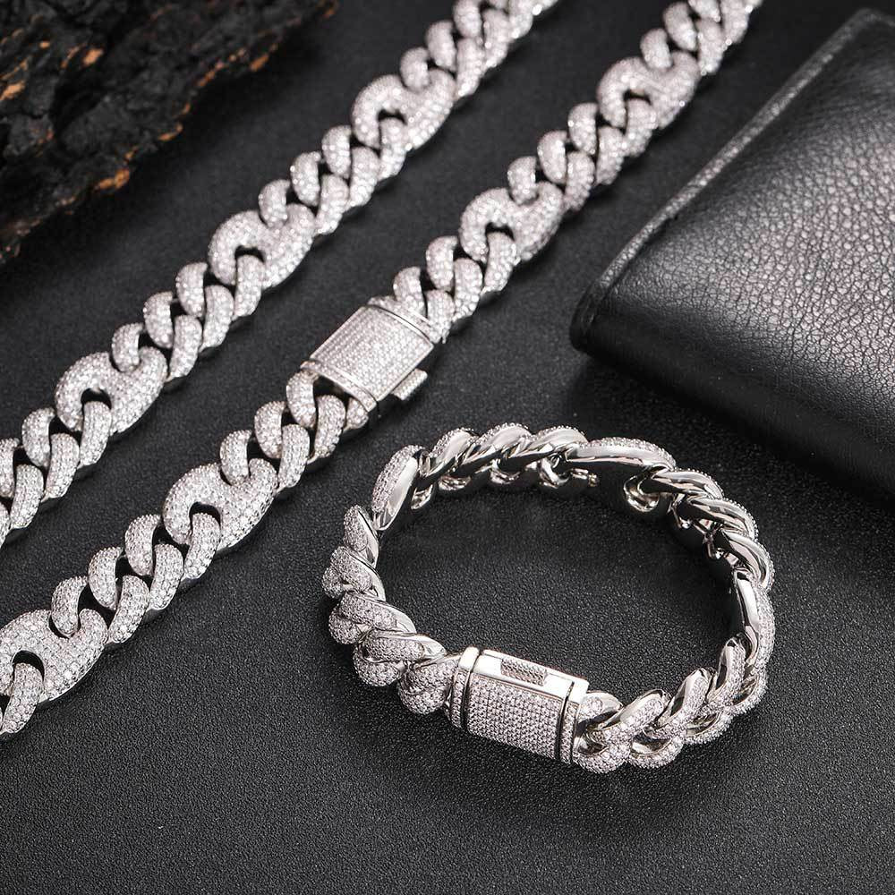 15mm Iced Cuban Link Bracelet