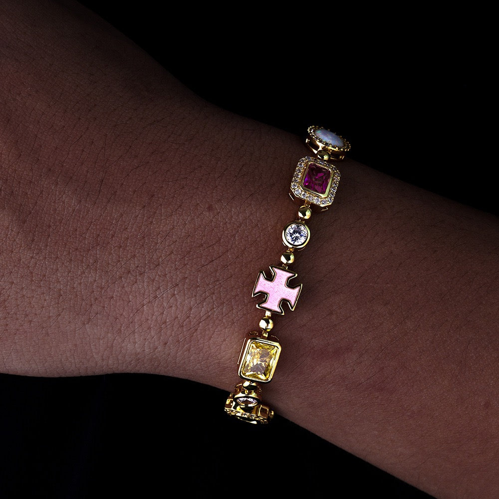 Iced Multi-color Diamonds Bracelet