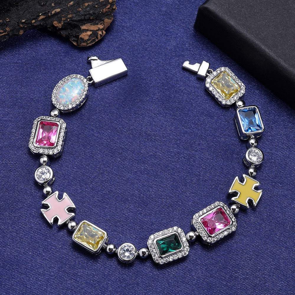 Iced Multi-color Diamonds Bracelet
